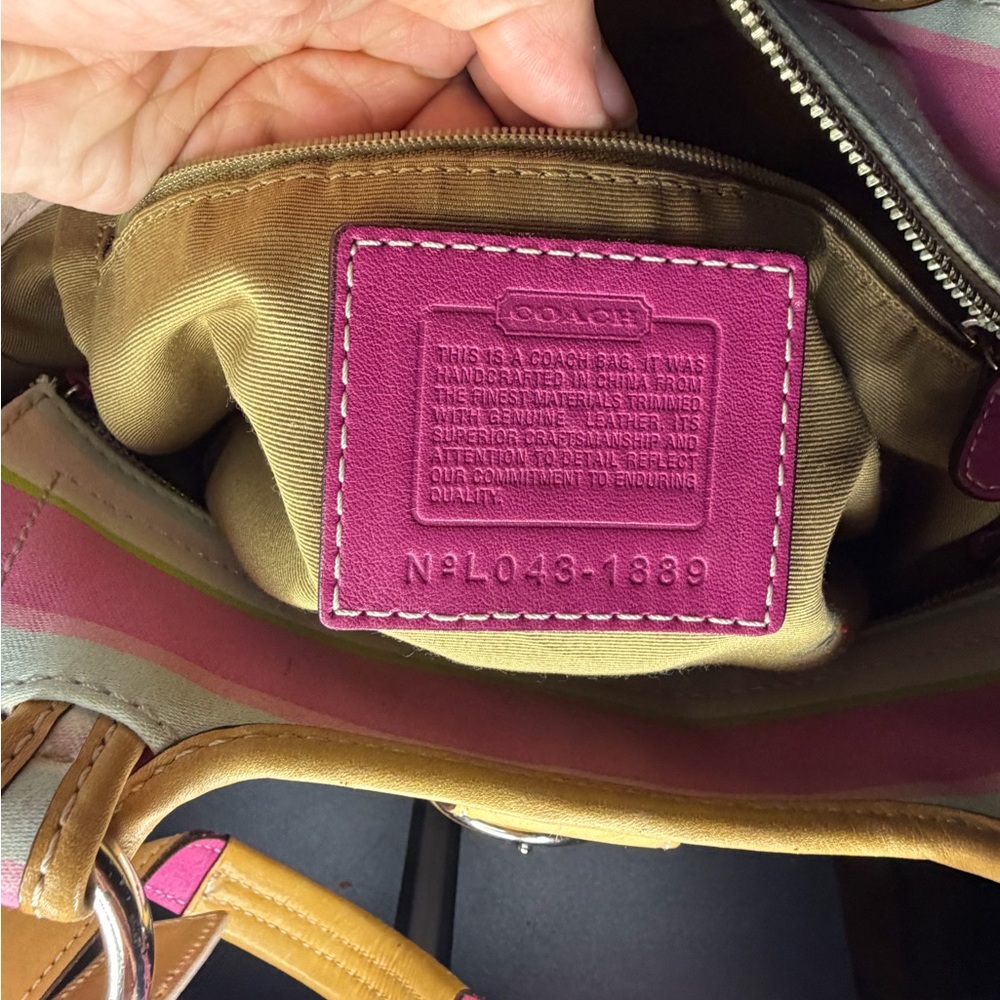 Coach Striped Pink SoHo Hampton Bag - Picture 6 of 6